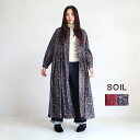 SOIL ソイル 40'sポプリンフラワープリント バンドカラードレス NSL22542 NSL21572 レディース 秋冬 オールシーズン シャツワンピース ロングワンピース 花柄