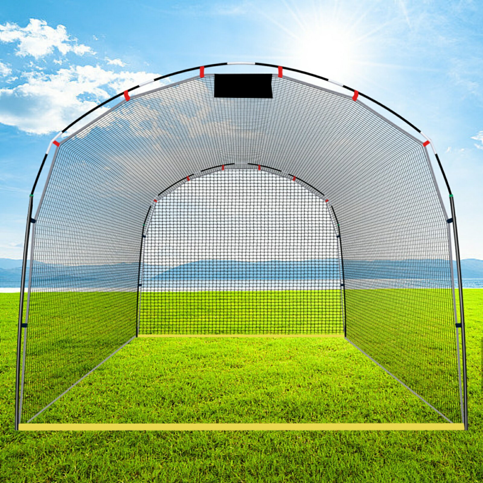 バッティングゲージ 3×4×2.4m バッティングネット 野球ケージ 野球 野球練習場 組立式 軟式・硬式兼用 ..