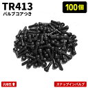 TR413 100個 タイヤ エアバルブ ゴムバルブ バルブコア キャップ付き チュ-ブレス 100個セット 普通車 軽自動車 ホイール エアバルブ クローム