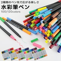 カラーペン 水彩 筆ペン 100色セット コピックペンとの相性もバッチリ 水性 細字 ...