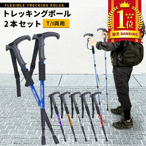 トレッキングポール 2本セット アンチショック 4段階伸縮 ステッキ ストック 軽量アルミ製 登山用杖 アウトドア用品