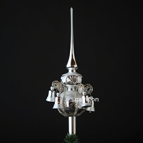【xmas限定販売】 グラスツリートップ 鐘付 シルバー SP763B