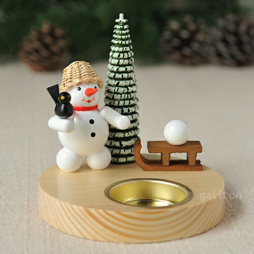 【xmas限定販売】 キャンドルスタンド ソリを引く雪だるま 1960182T(3)