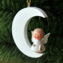 【xmas限定販売】《クリスマスオーナメント》 月の上の天使 白