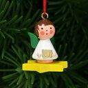 【xmas限定販売】《クリスマスオーナメント》 黄色の星にのる天使