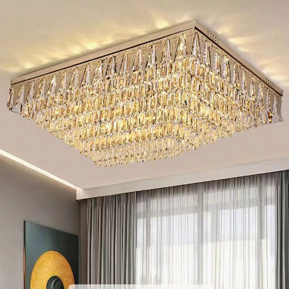 【PSE認証 オーダーシャンデリア】 超豪華! 大型 スワロフスキー風 LED クリスタル シャンデリア 調光対応 サイズ変更可 【納期確認要!】シーリングライ...