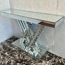 【期間限定pt3倍】おしゃれなデザイン ミラー装飾 デザインデスク ワイド天板120x36 店舗 リビング ダイニング おしゃれ 綺麗 豪華 家具 インテリア 安い 北欧 アンティーク