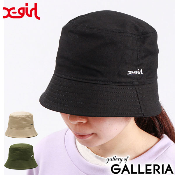 楽天ギャレリア Bag＆Luggage ANNEX【最大36倍 5/20限定】 エックスガール 帽子 X-girl BASIC BUCKET HAT バケットハット バケハ ハット 綿 コットン 夏 刺繍 シンプル カジュアル レディース 105232051002