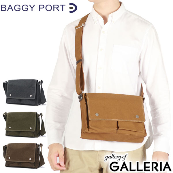 【最大51倍 27日2時迄】 ノベルティ付 バギーポート ショルダーバッグ メンズ レディース 斜めがけバッグ ブランド BAGGY PORT 斜め掛け 大人 軽量 小さめ 斜めがけ 防水 耐水 B5 帆布 ファスナー付き かぶせ SHELTER DUCK シェルターダック INS-602