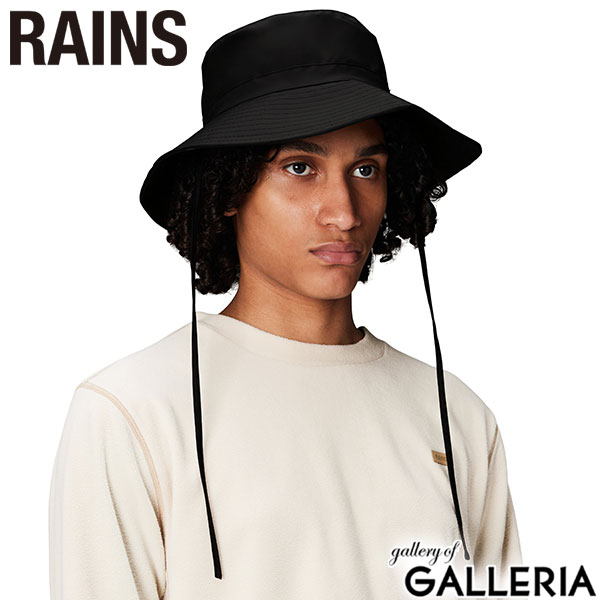 【最大49倍 5/10限定】 レインズ バケットハット メンズ レディース 紐付き ブランド RAINS つば広 帽子 ハット バケハ 春 夏 秋 冬 オールシーズン 撥水 おしゃれ カジュアル 黒 ブラック ウォータープルーフ Boonie Hat W2 20030