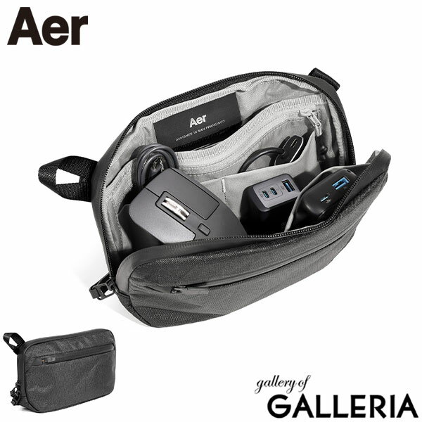エアー ポーチ メンズ レディース 小物入れ 小さめ おしゃれ ブランド Aer 大人 ガジェット 小物 スリム コンパクト シンプル カジュアル ブラック 無地 軽量 耐水性 丈夫 1.5L Slim Pouch 2 Ultra