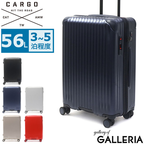 楽天ギャレリア Bag＆Luggage ANNEX【最大45倍｜30日0時～10時】 ノベルティ付 【正規品2年保証】 カーゴ スーツケース CARGO キャリーケース キャリーバッグ Mサイズ ファスナー 軽量 軽い TSA 56L 3泊 4泊 5泊 ダブルキャスター ストッパー付き ハードケース 旅行 出張 AiR STAND TRIO CAT635ST