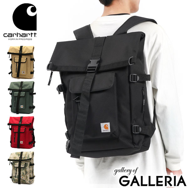 【最大36倍 5/20限定】【日本正規品】 カーハート リュック メンズ レディース 大容量 通学 Carhartt WIP カジュアル 旅行 防水 リュックサック バックパック ブランド ノートPC ロールトップ A3 B4 A4 12.5L シンプル 黒 I026177