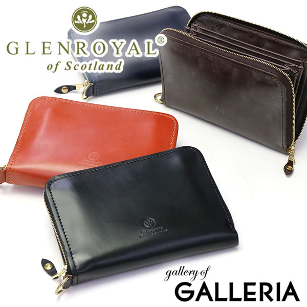  ノベルティ付  グレンロイヤル 財布 GLENROYAL WALLET WITH DIVIDERS ラウンドファスナー財布 二つ折り メンズ レディース 革 03-6025