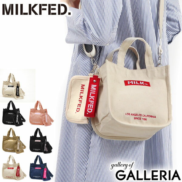 【最大38倍 16日1:59迄】 ミルクフェド ショルダーバッグ MILKFED. EMBROIDERED BAR MINI SHOULDER BAG W/STRAP バッグ トートバッグ 2WAY 斜めがけ ミニトート 小さめ コンパクト 中学生 高校生 女子 レディース 103213053009