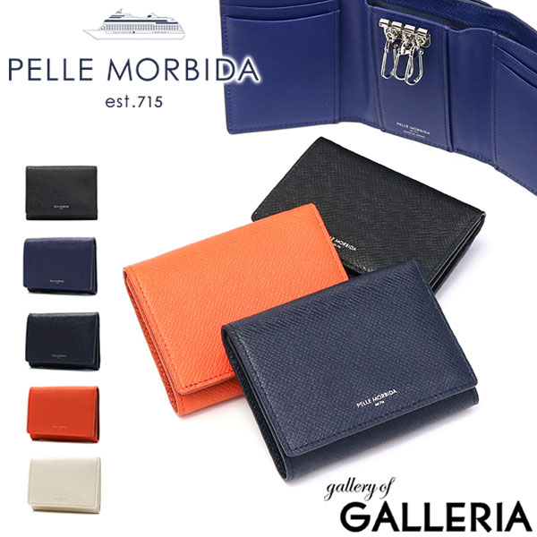 ペッレ モルビダ キーケース メンズ もれなくケアセット＋選べるノベルティ ペッレモルビダ キーケース PELLE MORBIDA ミニ財布 モルビダ Barca バルカ 小銭入れ 鍵 カード入れ Embossed Embossed Leather エンボスレザー 本革 BA322