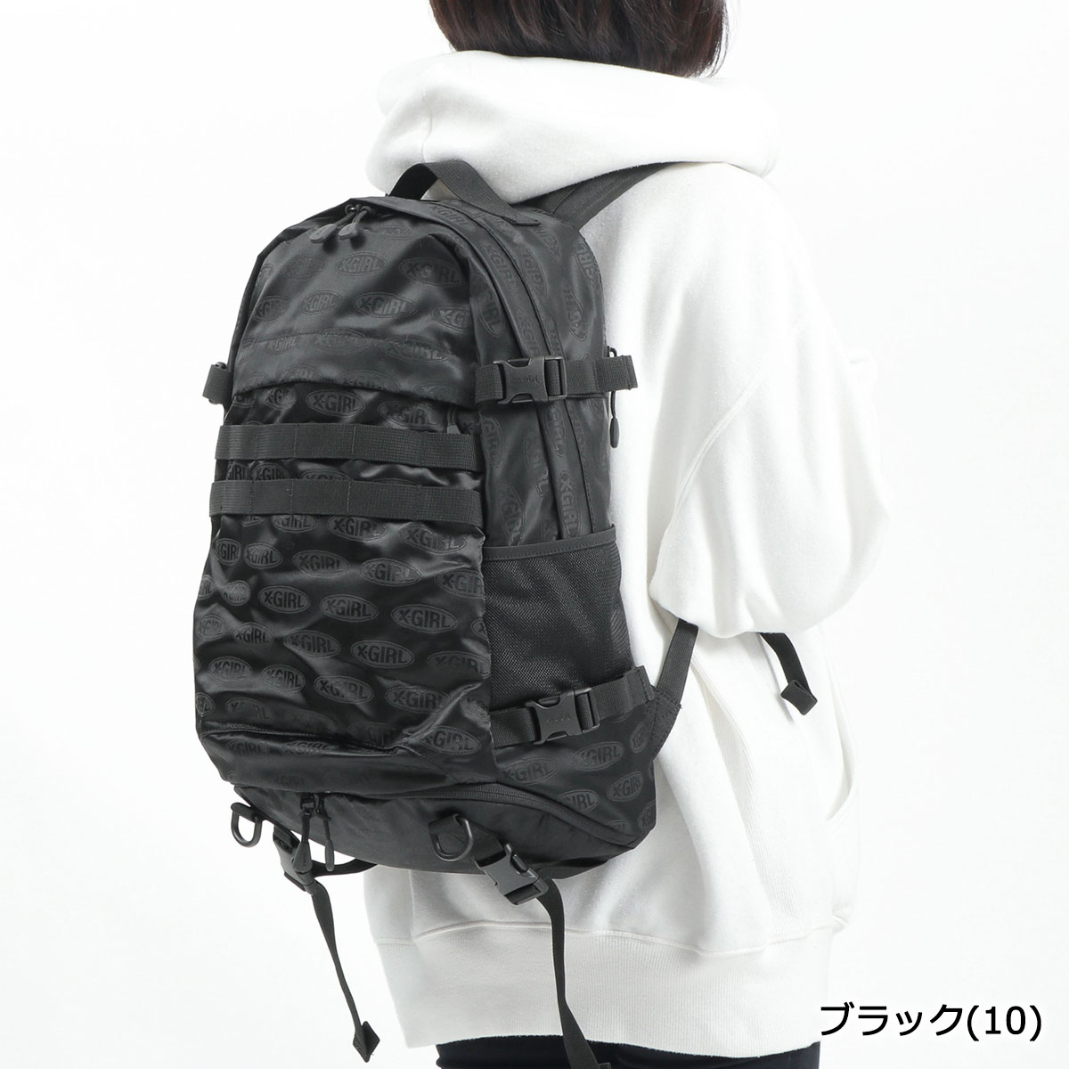 【エントリー&楽天カード最大36倍 9/5限定】 ノベルティ付 エックスガール リュック X-girl OVAL LOGO ADVENTURE BACKPACK バックパック A4 B4 29L ノートPC シューズ収納 巾着付き 通学 部活 高校生 女子 レディース 105221053007