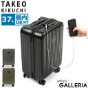 タケオキクチ スーツケース TAKEO KIKUCHI CITY BLACK 37L キャリーケース 1泊 2泊 Sサイズ S 機内持ち込み 軽量 軽い TSロック TSA 4輪 フロントオープン 静音 キャスター ストッパー USB PC収納 メンズ レディース CTY005A