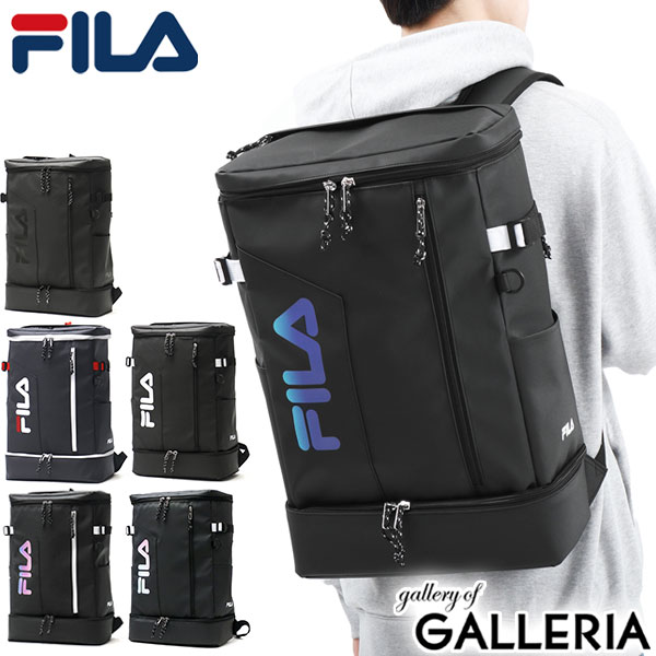 【最大57倍 5/15限定】 ノベルティ付 フィラ リュック レディース メンズ 大容量 おしゃれ FILA 35L B4 A4 軽量 撥水 スクエアリュック ボックス型 シューズ収納 通学 通学リュック リュックサック PC収納 サイン 7763