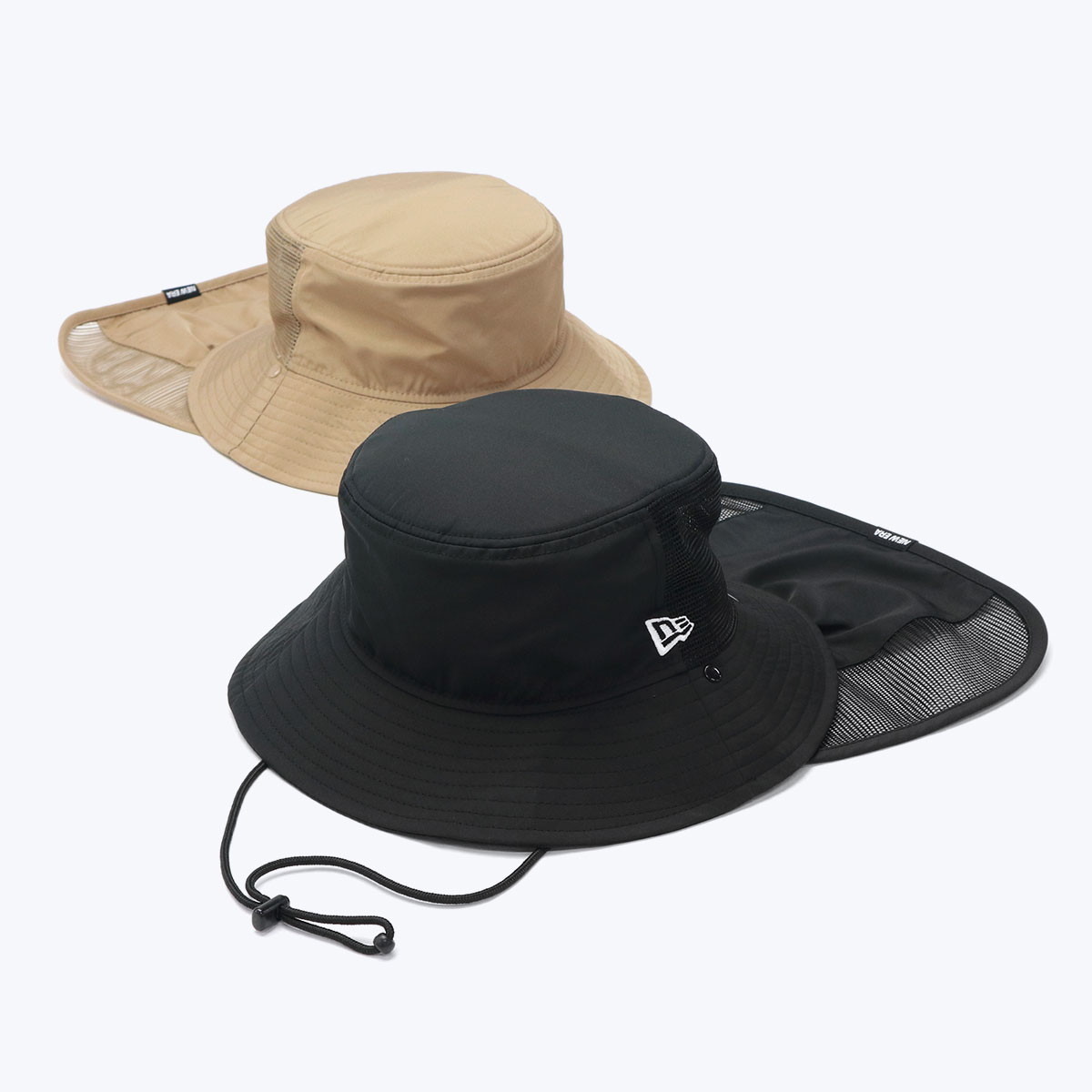 【最大37倍 11日2時迄】【正規取扱店】 NEW ERA 帽子 バケットハット メンズ レディース 大きいサイズ ニューエラ UV 夏用 メッシュ ハット ブランド つば広 大きめ アウトドア あごひも 春夏 軽量 撥水 アドベンチャーライト サンシェード Tech Surf