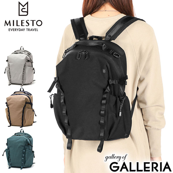 【最大53倍 12/5限定】 ミレスト リュック レディース メンズ 軽量 MILESTO リュックサック 通勤 通学 おしゃれ ブランド カジュアル 強撥水 耐水性 アウトドア 旅行 大人 17L A4 PC収納 13inch LIKID サイドバックルバックパック M MLS843