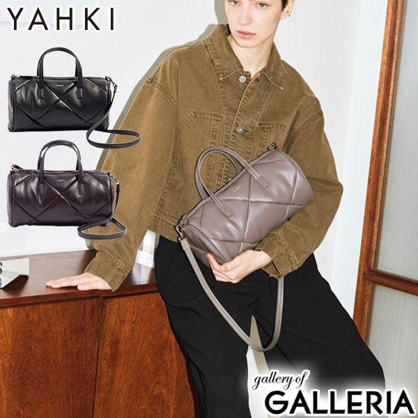 【最大45倍 6/15限定】 ヤーキ ボストンバッグ レディース かわいい 軽量 キルティング YAHKI バッグ ショルダーバッグ ブランド 小さめ ミニショルダー おしゃれ シンプル ロゴ ロール型 合皮 2WAY FAKE CROSSBODY BAG YH-746