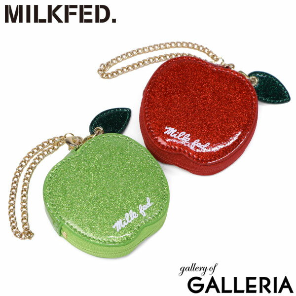 【最大48倍 2/5限定】【メール便で送料無料】 ミルクフェド ポーチ レディース 小物入れ 小さめ 可愛い MILKFED. ブランド りんご アップル ミニ 小さい かわいい おしゃれ ラメ チェーン付き バッグチャーム APPLE POUCH 103254054008