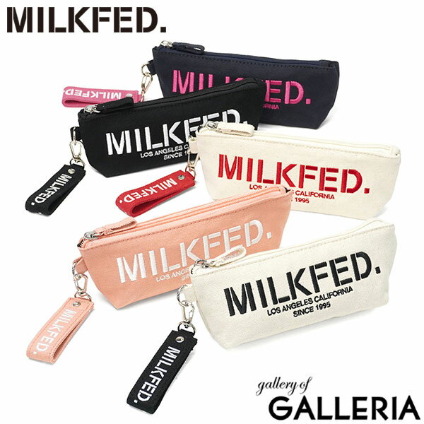 【最大47倍 3/5限定】【メール便】 ミルクフェド ペンケース スリム おしゃれ 女の子 MILKFED. かわいい 中学生 高校生 大学生 学生 刺繍 ロゴ 筆箱 ペン 小さめ コンパクト チャーム付き STENCIL LOGO PENCIL CASE 103213054005