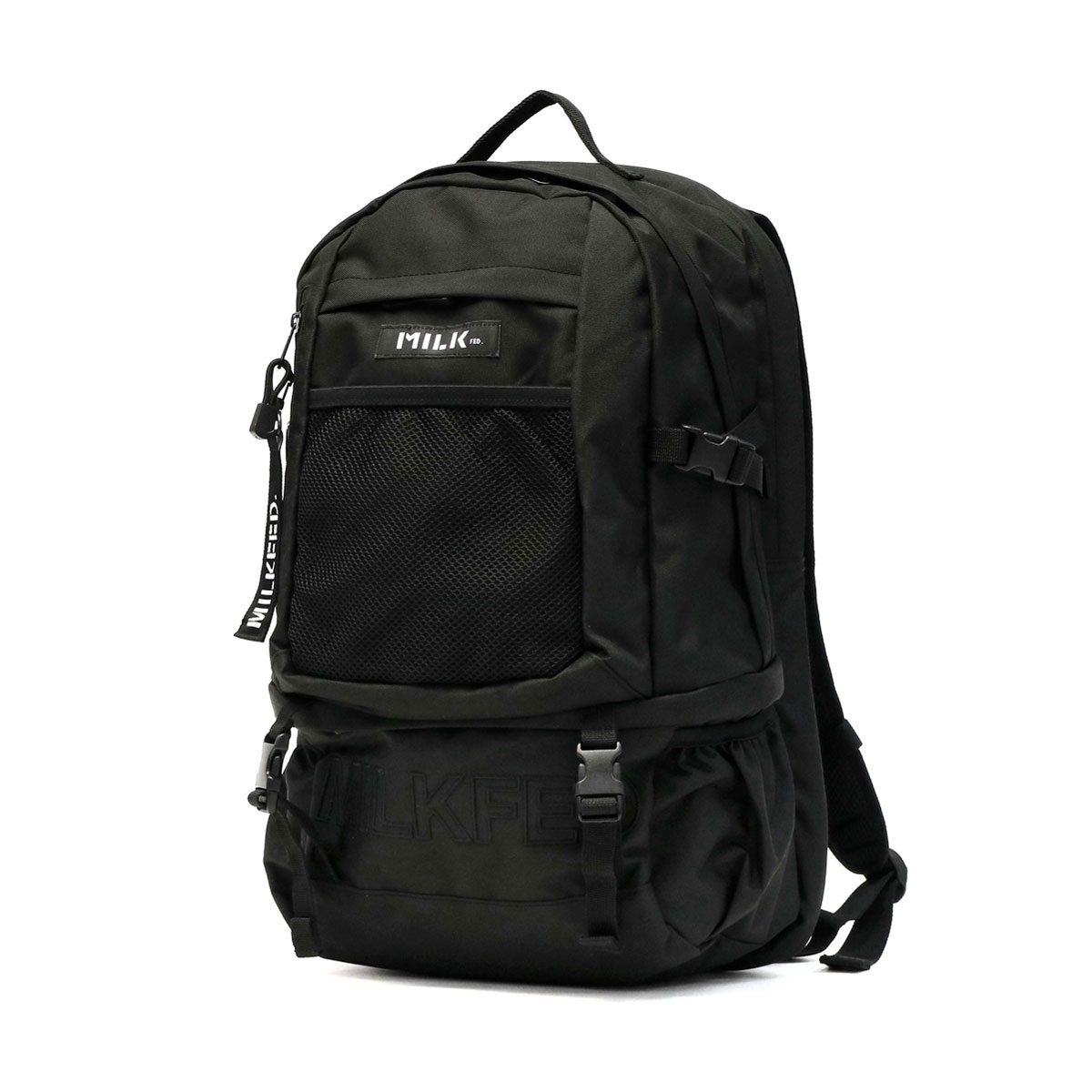 【最大55倍 1/10限定】【10%OFFクーポン】 ノベルティ付 ミルクフェド リュック MILKFED. リュックサック NEO EMBROIDERY BIG BACKPACK BAR バックパック 大きめ 通学 A4 32L 2層 レディース 女子 ボックスロゴ 03192048