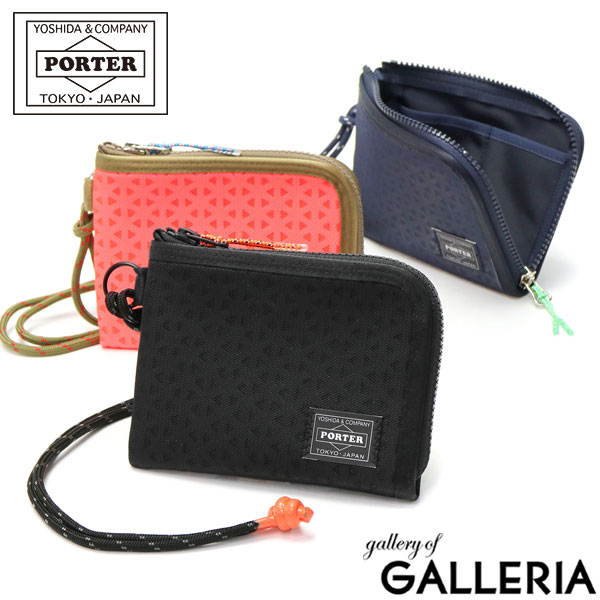 ノベルティ付 吉田カバン ポーター 財布 PORTER HEXARIA ヘキサリア L字ファスナー コンパクト ミニ財布 WALLET ネックウォレット ストラップ ウォレットコード メンズ レディース 682-17960