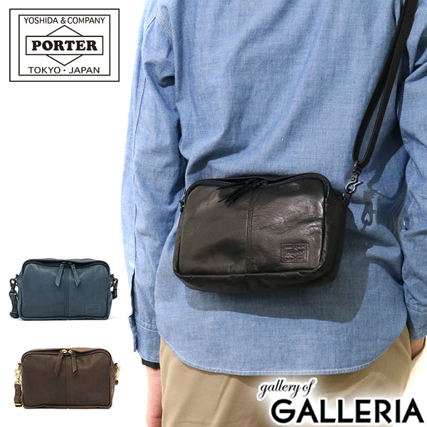 ポーター 革バッグ（メンズ） ポーター フランク ショルダーバッグ 198-01342 吉田カバン PORTER FRANK ミニショルダー メンズ レディース バッグ ショルダー 斜め掛け 斜めがけ レザー 日本製 黒 革 30代 40代 50代 ブランド かっこいい