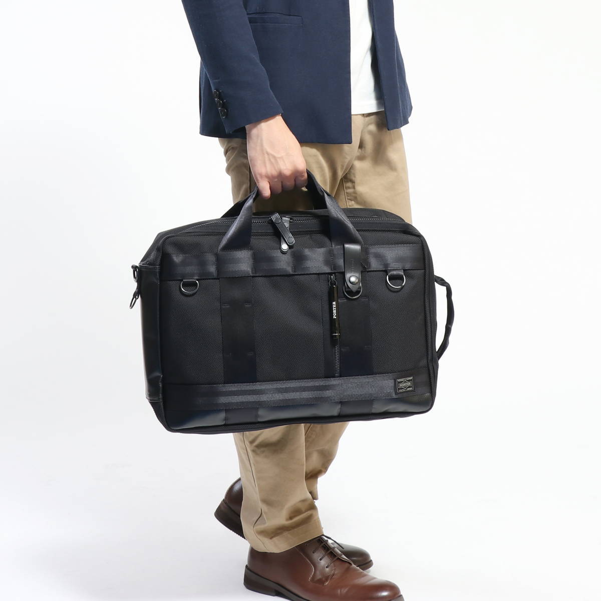 ノベルティ付 吉田カバン ポーター ヒート ビジネスバッグ PORTER HEAT ブリーフケース 3WAY BRIEFCASE ビジネスリュック ショルダー 通勤バッグ B4 メンズ 通勤 ビジネス 703-06980