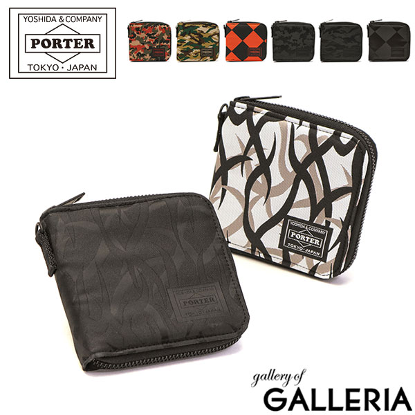 PORTER 財布（メンズ） ポーター ギリー ウォレット 886-16140 二つ折り財布 吉田カバン PORTER GHILLIE WALLET 財布 メンズ レディース 二つ折り 薄いお財布 ブランド 40代 お洒落 BOX型小銭入れ ラウンドファスナー カモフラージュ 柄 日本製