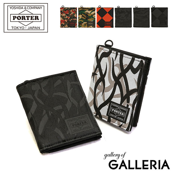 ポーター ギリー ウォレット 886-16143 二つ折り財布 財布 吉田カバン PORTER GHILLIE 二つ折り WALLET コンパクト 薄い 迷彩 ミリタリー カモフラージュ 柄 小銭入れなし メンズ レディース