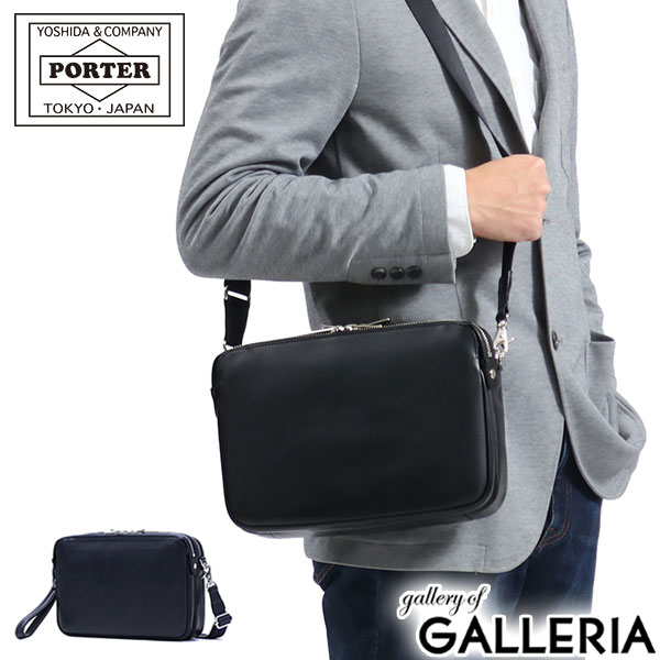 【48H限定プレゼント付〜8/31 9:59】 ノベルティ付 吉田カバン ポーター ショルダーバッグ PORTER SORT ソート 2WAY SHOULDER BAG 斜めがけ 小さめ 本革 革 クラッチバッグ セカンドバッグ ミニショルダー 日本製 メンズ 116-03277