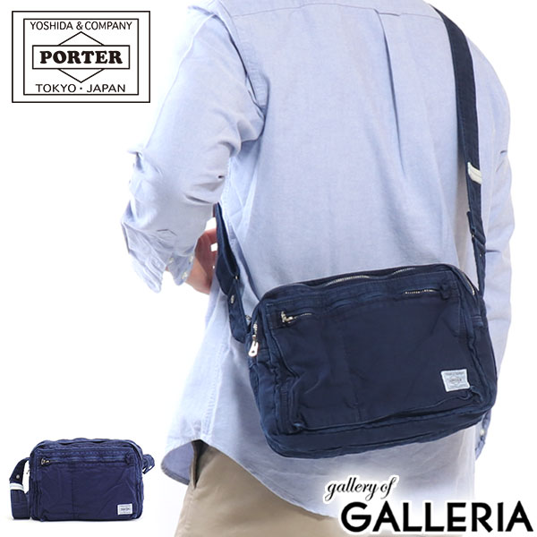 ポーター ディープブルー ショルダーバッグ 630-06444 吉田カバン PORTER DEEP BLUE SHOULDER BAG メンズ レディース 小さめ ブランド 斜めがけ かっこいい 大人 軽い 軽量 コットン 藍染 日本製 小さい ミニ コンパクト ショルダー