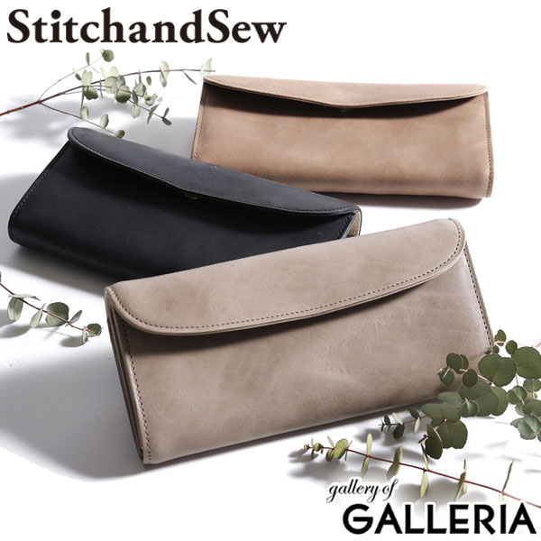 楽天ギャレリア Bag＆Luggage【最大45倍｜30日0時～10時】 ステッチアンドソー 長財布 StitchandSew 財布 本革 かぶせ ボタン式 レディース 牛蝋引き スティッチアンドソー FWL103