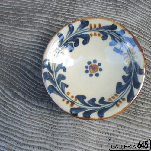 4寸皿（巻唐草）：金城定昭：087002