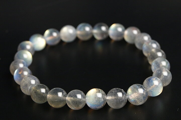 8mmピンクラブラドライトブレスレット宝石質グレード++