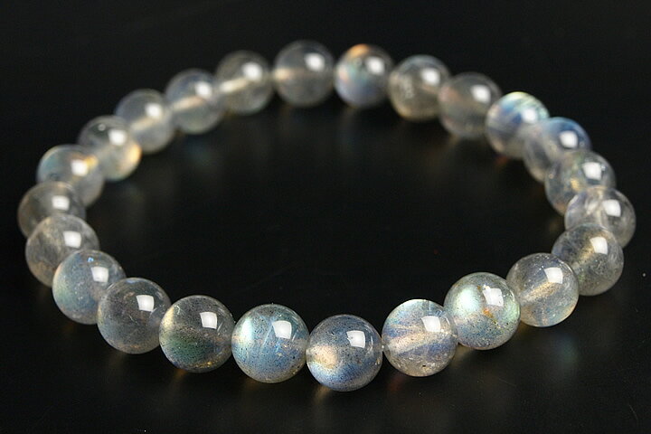 8mmピンクラブラドライトブレスレット宝石質グレード++