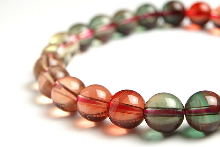 8mmマルチカラーチベットアンデシンブレスレット　ファイナルグレード++