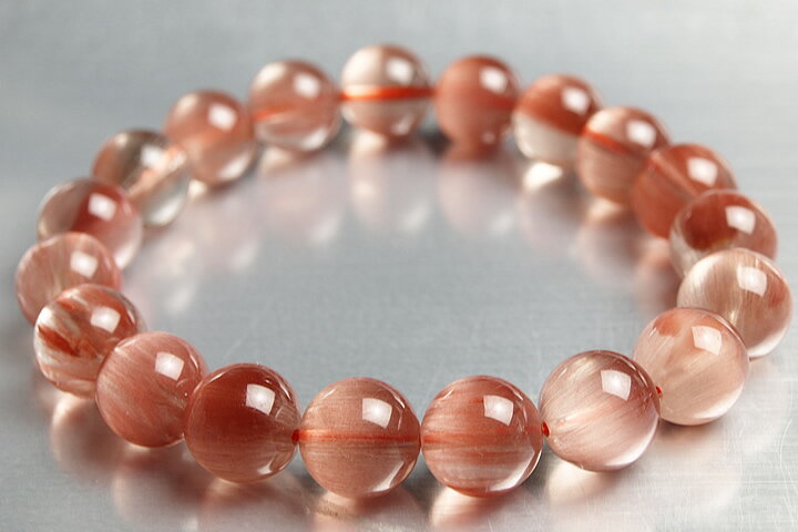 10mmキャッツアイレッドルチルブレスレット ファイナルグレード ブラジル産
