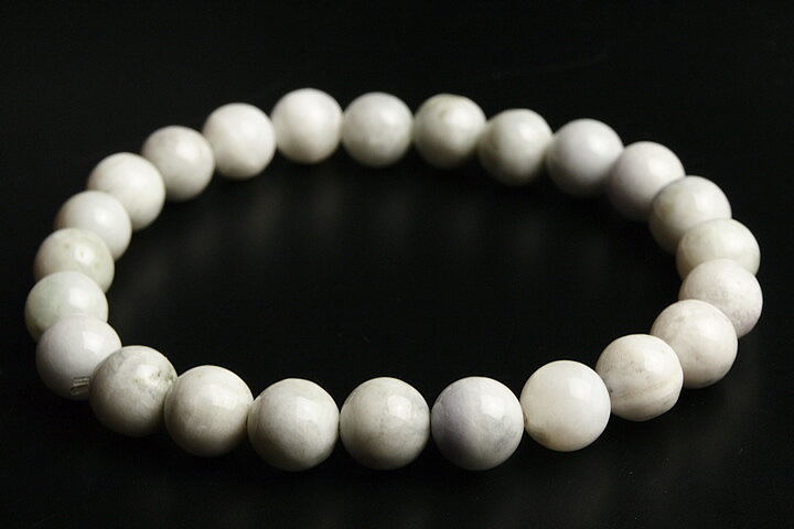 8mm糸魚川翡翠(糸魚川ヒスイ)ブレスレット　紫緑　24玉　原産地証明書付