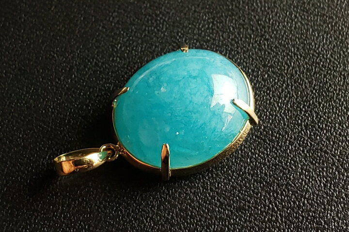 14.09ct特大サイズヘミモルファイトペンダント(エスペランサ)K18　ファイナルグレード++ 鑑別書付き