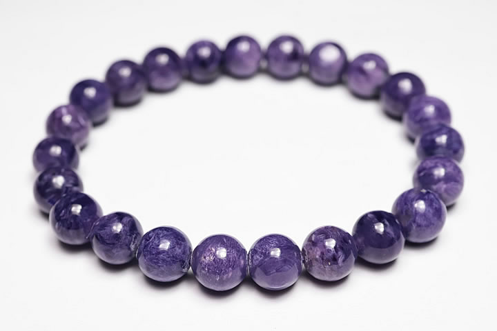 8mmピンクチャロアイトブレスレットファイナルグレード++