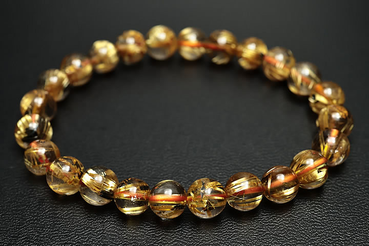 7.5mmキャッツアイ太陽ルチルブレスレット　ファイナルグレード++