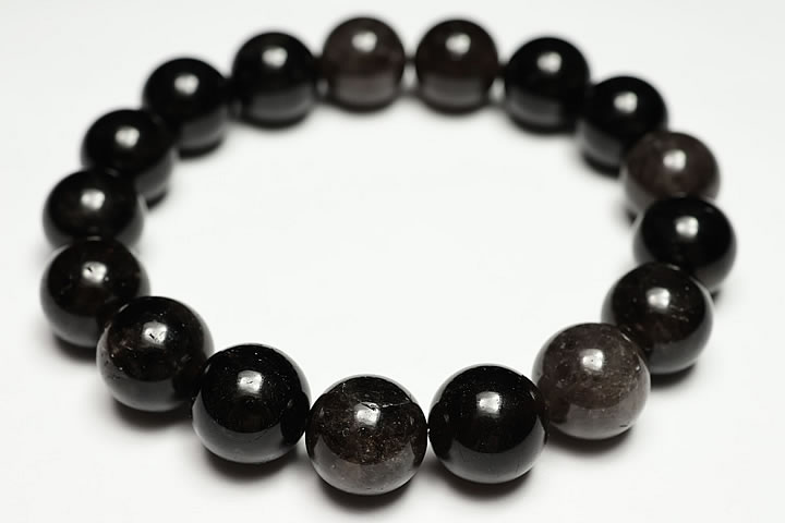 12mm山梨県黒平産黒水晶ブレスレット　ファイナルグレード　販売証明書付き