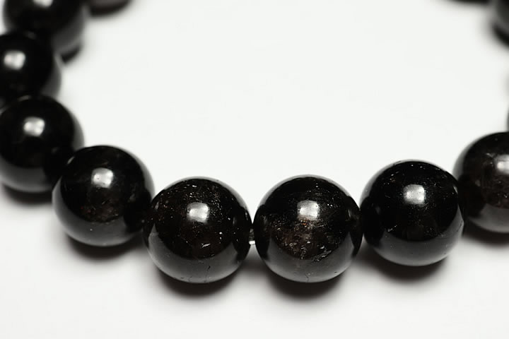 12mm山梨県黒平産黒水晶ブレスレット　ファイナルグレード　販売証明書付き