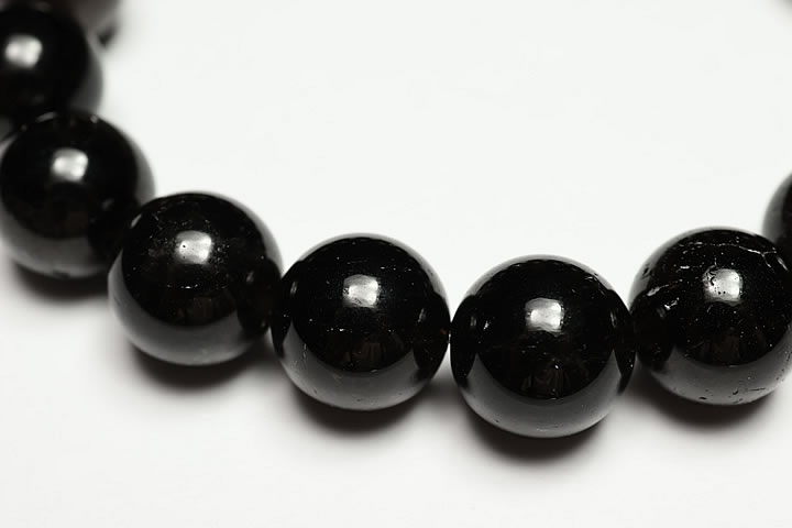 12mm山梨県黒平産黒水晶ブレスレット　ファイナルグレード　販売証明書付き