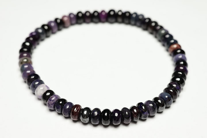 5.5mmライトカラーパープルスギライトボタンブレスレット　ファイナルグレード++